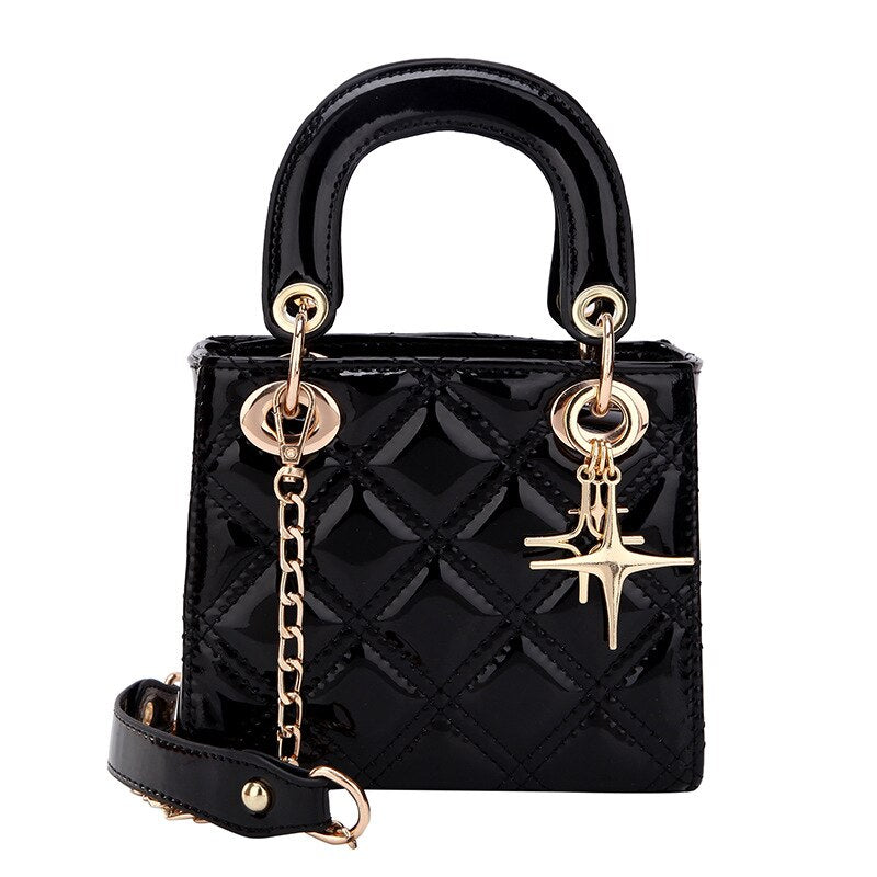 2022 New Women's Bag PU Leather Simple Color Shoulder Bag Chain Messenger Bag Wild Fashion Shoulder Bag