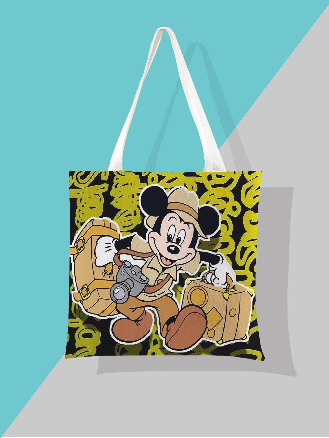 2022 Newest Women's Bag Disney Mickey Mouse Shoulder Bags Cartoon Printing Minnie Kawaii High Capacity Handbag Shopper Bag Gifts