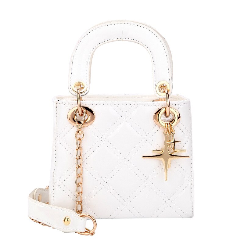 2022 New Women's Bag PU Leather Simple Color Shoulder Bag Chain Messenger Bag Wild Fashion Shoulder Bag