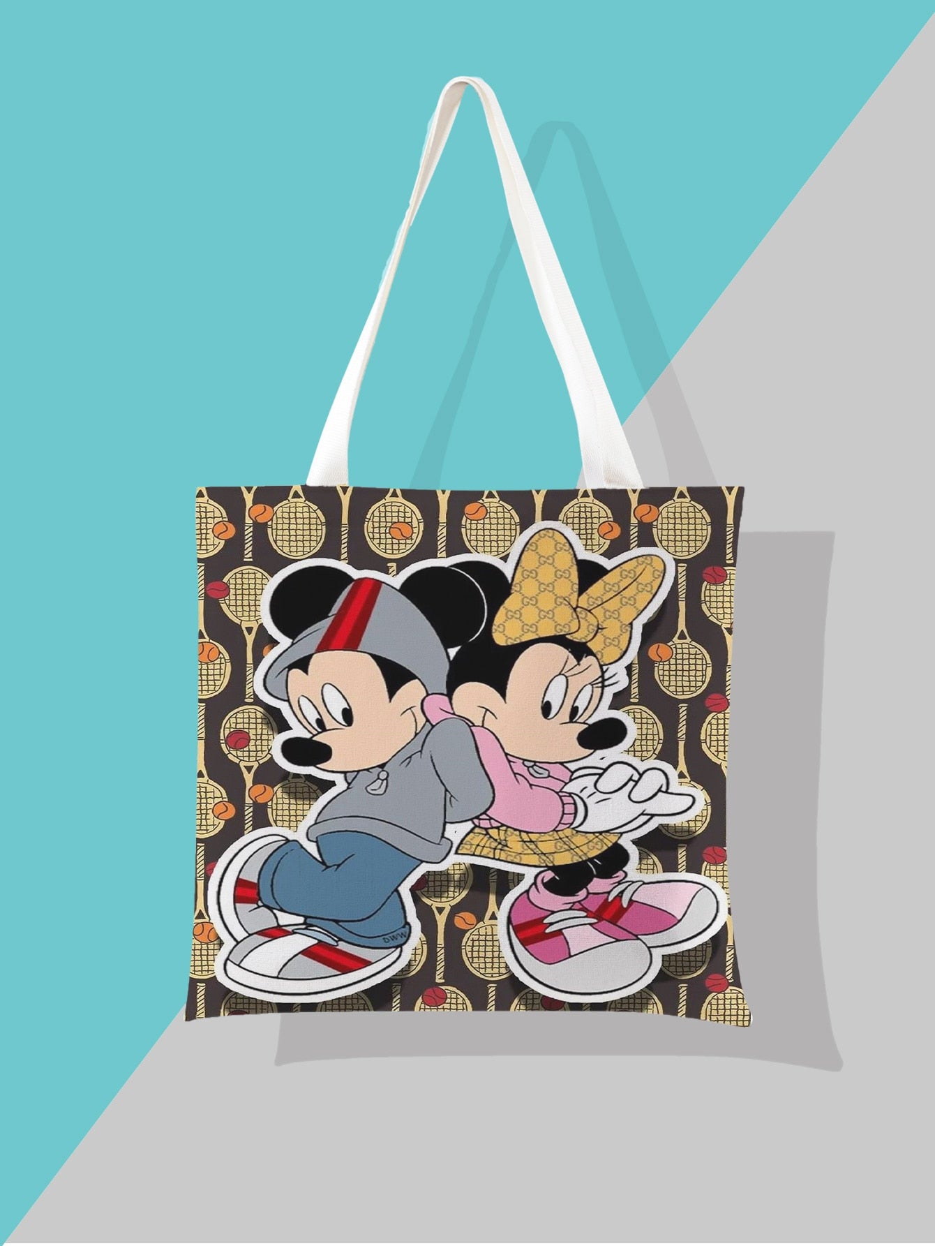 2022 Newest Women's Bag Disney Mickey Mouse Shoulder Bags Cartoon Printing Minnie Kawaii High Capacity Handbag Shopper Bag Gifts
