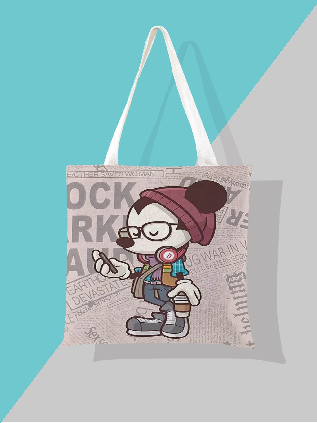 2022 Newest Women's Bag Disney Mickey Mouse Shoulder Bags Cartoon Printing Minnie Kawaii High Capacity Handbag Shopper Bag Gifts