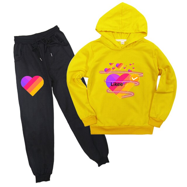 Likee Sweatshirt Pants Suit Clothing Hoodies Outwear For Kids Likee Live Boys Girls beautiful Sweatshirts Hoodies Children gift