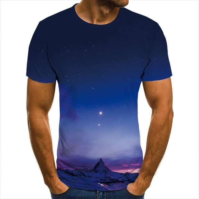 3D T-Shirt Mountain Landscape Men Women Children Clothing Short Sleeve Cool Tees Fashion Casual Summer Boy Girl Kids Streetwear