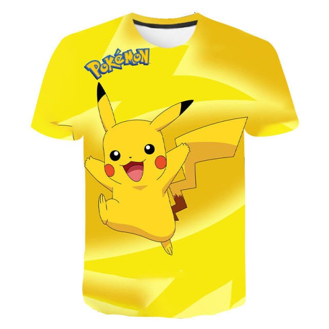 2021Summer New Cute Interesting Men Women T Shirt Pokemon Print Polyester 3D T-Shirt Summer Harajuku Boys Animation Clothing