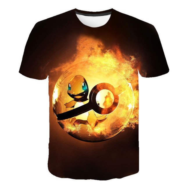 2021Summer New Cute Interesting Men Women T Shirt Pokemon Print Polyester 3D T-Shirt Summer Harajuku Boys Animation Clothing