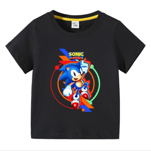 New 2020 Cool Cartoon Sonic T-shirt Kids Summer T Shirt Youth Boys Girls Tshirt Casual Top Tee children's clothing for boy Girl
