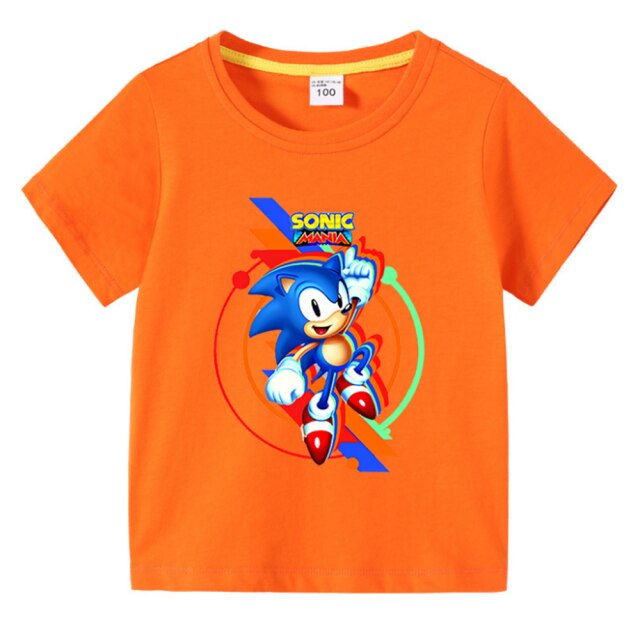 New 2020 Cool Cartoon Sonic T-shirt Kids Summer T Shirt Youth Boys Girls Tshirt Casual Top Tee children's clothing for boy Girl