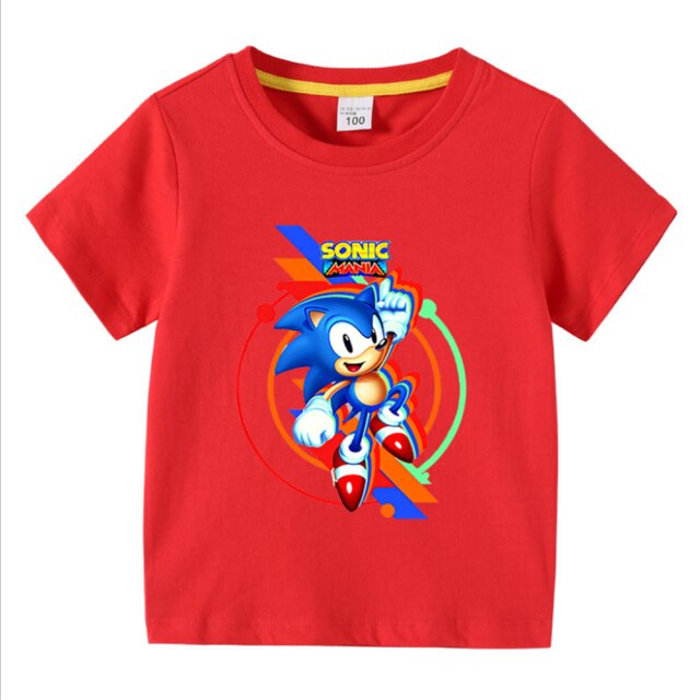 New 2020 Cool Cartoon Sonic T-shirt Kids Summer T Shirt Youth Boys Girls Tshirt Casual Top Tee children's clothing for boy Girl