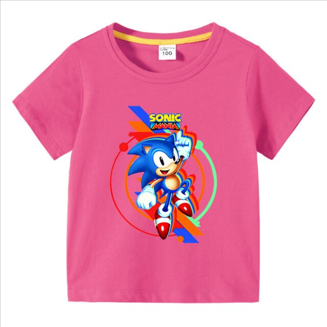 New 2020 Cool Cartoon Sonic T-shirt Kids Summer T Shirt Youth Boys Girls Tshirt Casual Top Tee children's clothing for boy Girl
