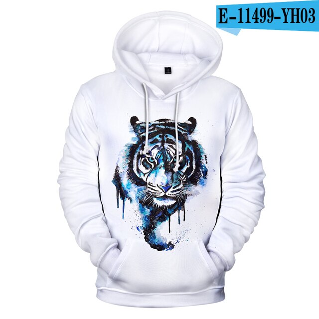 Lovers Hoodies Mens 3D print Tiger Hoodies Boys Sweatshirt child Harajuku Hip hop Spring Tiger Pullovers men's Clothing big size
