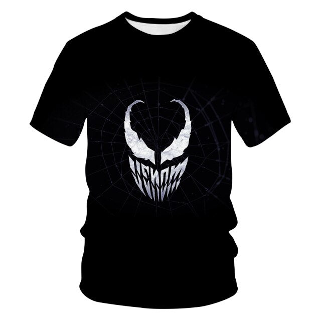 2021 Adult Children's T-shirt Movie Venom 3d Printed Top Boys And Girls Short Sleeve Cartoon Top Children's Clothing Polyester Q
