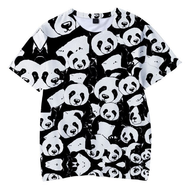 New Animal Panda 3D Printing T-shirt Ladies Men Boys Girls Children Harajuku Short Sleeve Funny Graphic Casual Clothing Tops