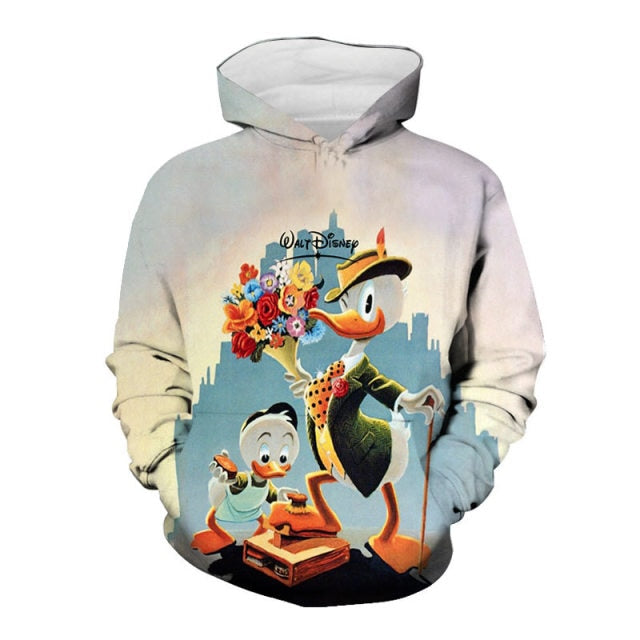 Disney Mickey Mouse Men Hoodies Cartoon Anime 3D Print Fashion Baby Boy Girl Kids Sweatshirts Oversized Women Clothing Tops