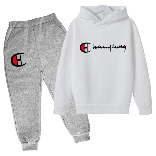2022 Letter Print Hoodie Set Kids Clothing Set Brand Fall Mens Sportswear Kids Hoodie Hoodie Top + Pants 2pcs