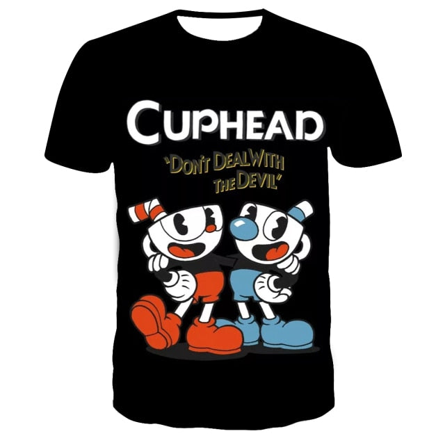 3D Cuphead Mugman Kids T-Shirt Print Girls Funny Clothes Boys Children Tops Kids Clothes Baby Tshirts Men Women Clothing T-shirt