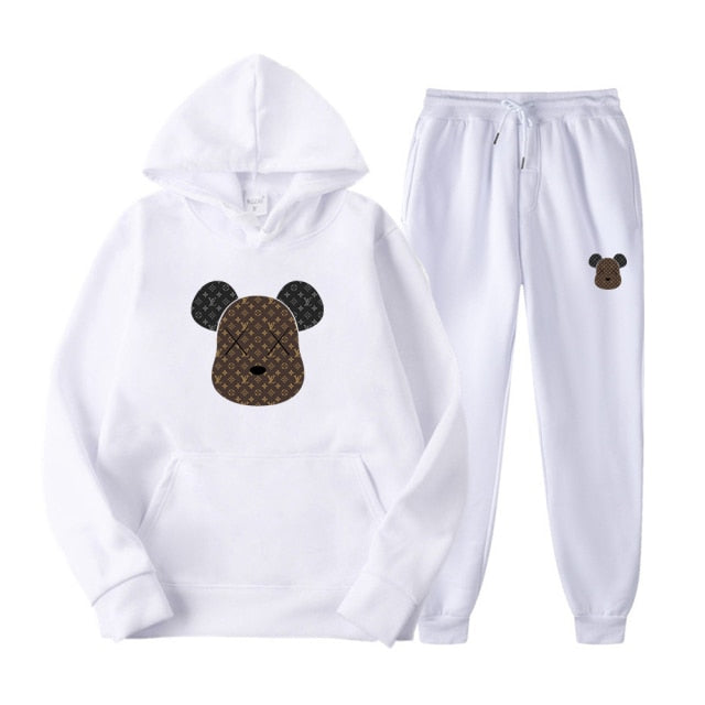 Men Women Tracksuits Set Printed Hoodies + Pants  Pullover Casual Fleece Sweatshirt Streetwear Brand Clothing Sweater Pullover