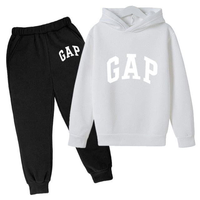 Children's Sports Shirt Clothing 2-piece Set Of Letter Printing Men And Women Children Fashion Casual Hoodie Set