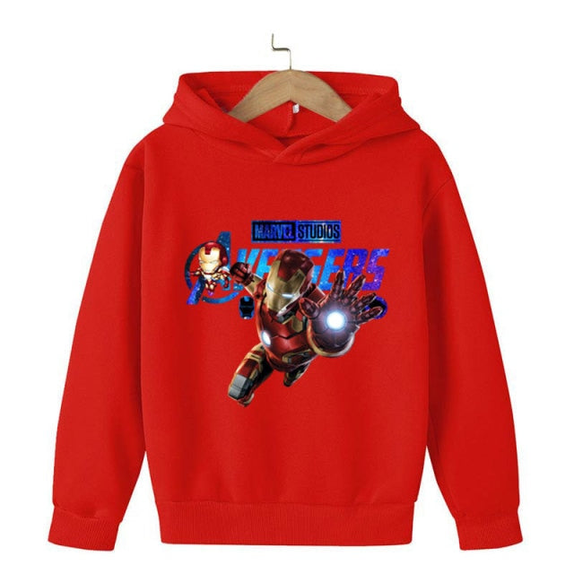 New Winter Iron Man clothing Boy Winter hoodies School clothes girls Sweatshirt Children's Outerwear Outdoor Leisure 4-14T