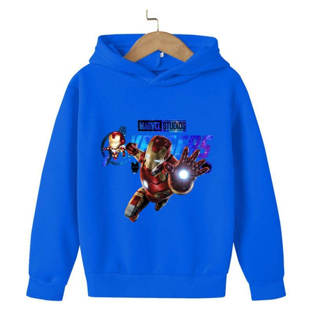 New Winter Iron Man clothing Boy Winter hoodies School clothes girls Sweatshirt Children's Outerwear Outdoor Leisure 4-14T