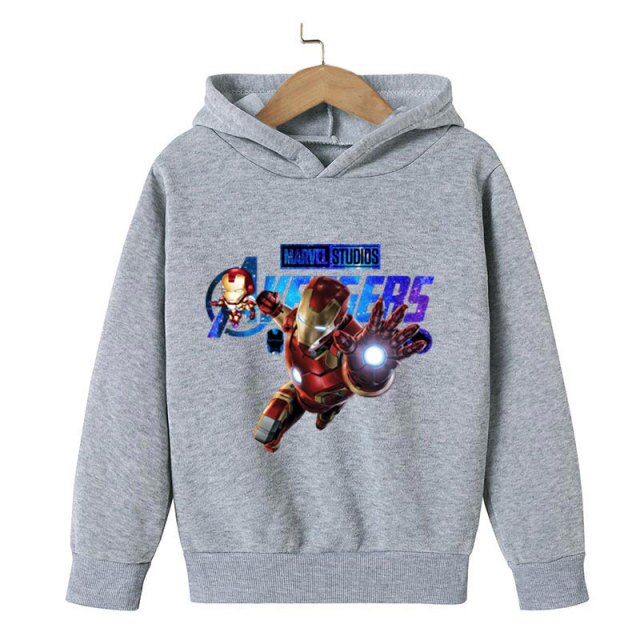 New Winter Iron Man clothing Boy Winter hoodies School clothes girls Sweatshirt Children's Outerwear Outdoor Leisure 4-14T