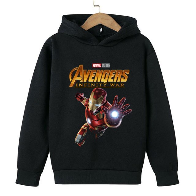 New Winter Iron Man clothing Boy Winter hoodies School clothes girls Sweatshirt Children's Outerwear Outdoor Leisure 4-14T