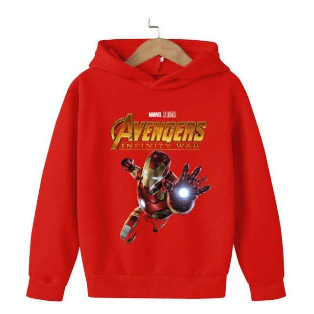 New Winter Iron Man clothing Boy Winter hoodies School clothes girls Sweatshirt Children's Outerwear Outdoor Leisure 4-14T