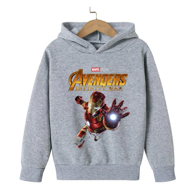 New Winter Iron Man clothing Boy Winter hoodies School clothes girls Sweatshirt Children's Outerwear Outdoor Leisure 4-14T