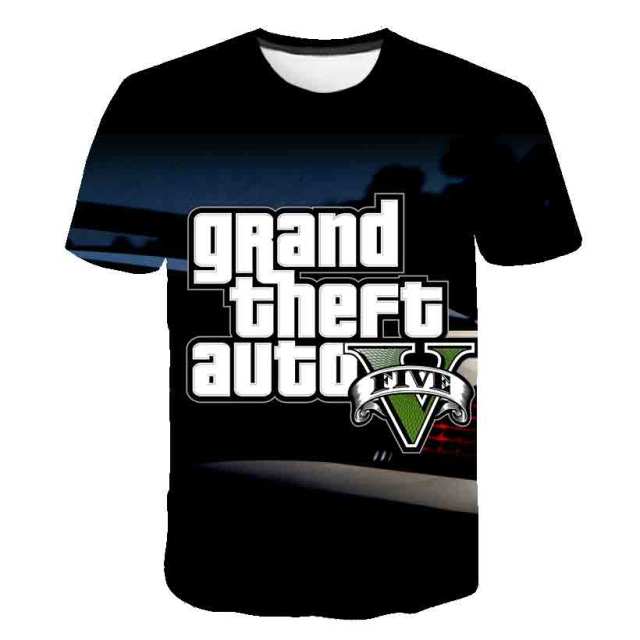 Grand Theft Auto Game GTA 5 Boys Summer T Shirts Cool GTA5 Men TShirt Colorful 3D Print T-shirt Tee Shirt Funny Clothing