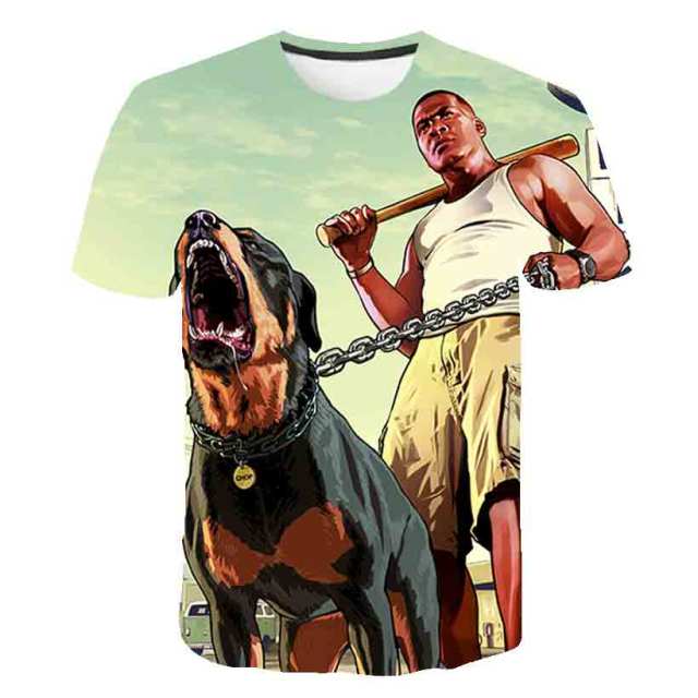 Grand Theft Auto Game GTA 5 Boys Summer T Shirts Cool GTA5 Men TShirt Colorful 3D Print T-shirt Tee Shirt Funny Clothing