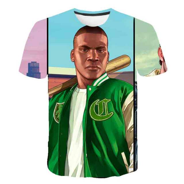 Grand Theft Auto Game GTA 5 Boys Summer T Shirts Cool GTA5 Men TShirt Colorful 3D Print T-shirt Tee Shirt Funny Clothing
