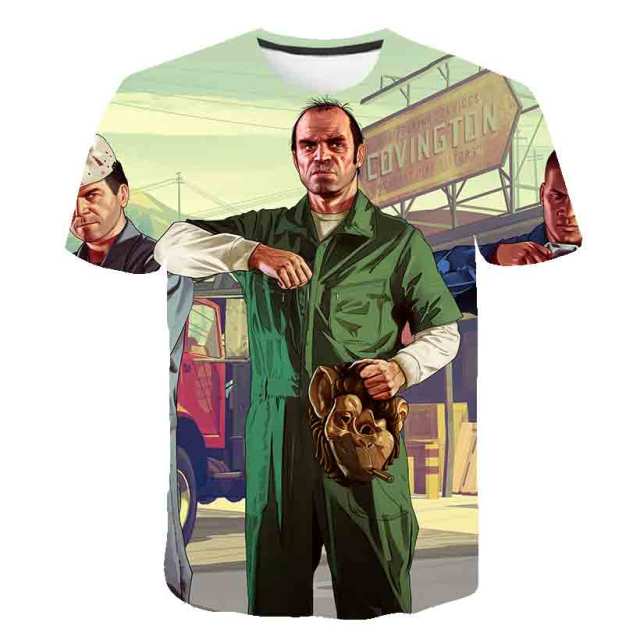 Grand Theft Auto Game GTA 5 Boys Summer T Shirts Cool GTA5 Men TShirt Colorful 3D Print T-shirt Tee Shirt Funny Clothing