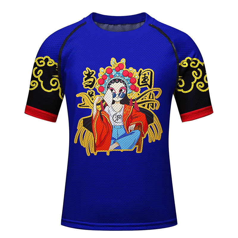 Red Blue Chinese Style Men Sportswear Running Wear Training Wear Suit Fitness Clothing Mens Sports Suit