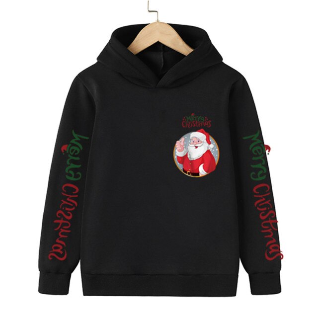 New Santa sweater cartoon blouse Merry Christmas old man hoodie cotton children's clothing children boy clothes 4-14 years 2022