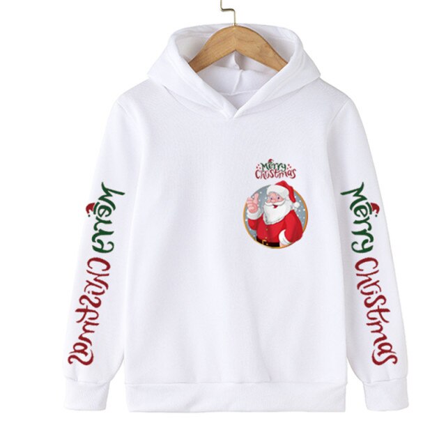 New Santa sweater cartoon blouse Merry Christmas old man hoodie cotton children's clothing children boy clothes 4-14 years 2022