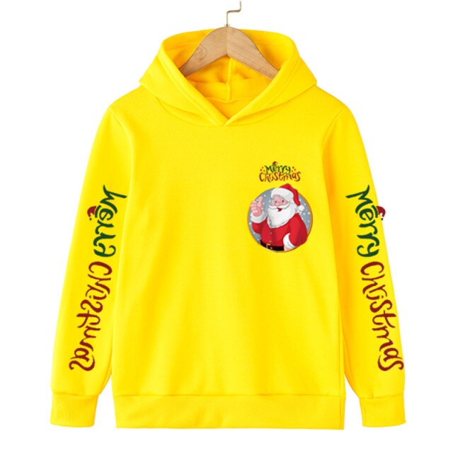 New Santa sweater cartoon blouse Merry Christmas old man hoodie cotton children's clothing children boy clothes 4-14 years 2022