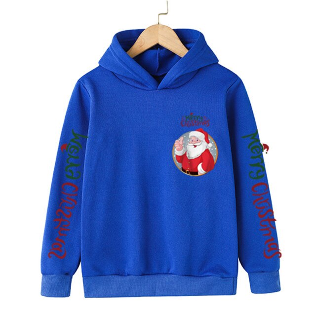 New Santa sweater cartoon blouse Merry Christmas old man hoodie cotton children's clothing children boy clothes 4-14 years 2022