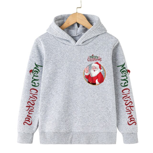 New Santa sweater cartoon blouse Merry Christmas old man hoodie cotton children's clothing children boy clothes 4-14 years 2022