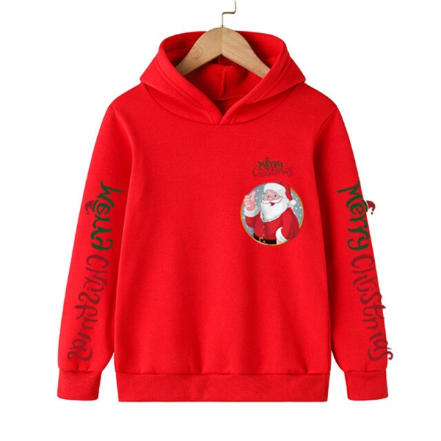 New Santa sweater cartoon blouse Merry Christmas old man hoodie cotton children's clothing children boy clothes 4-14 years 2022