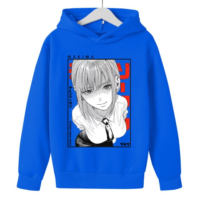 Japanese Anime Chainsaw Man Makima Anime Kids hoodies Fashion Boys/girls Long Sleeve cartoon Sweatshirt anime Harajuku Clothing