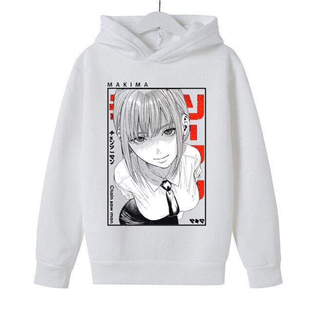 Japanese Anime Chainsaw Man Makima Anime Kids hoodies Fashion Boys/girls Long Sleeve cartoon Sweatshirt anime Harajuku Clothing